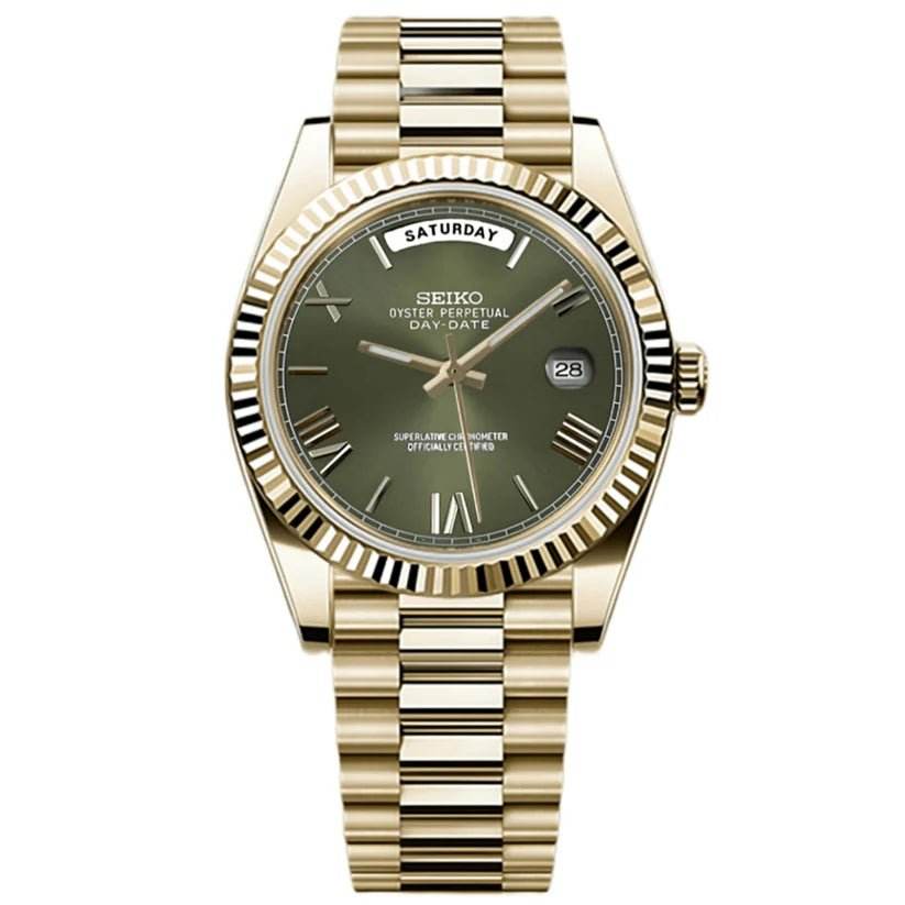 Seikojust Day Date - Imperial Gold & Mint Green - The Mod Labs