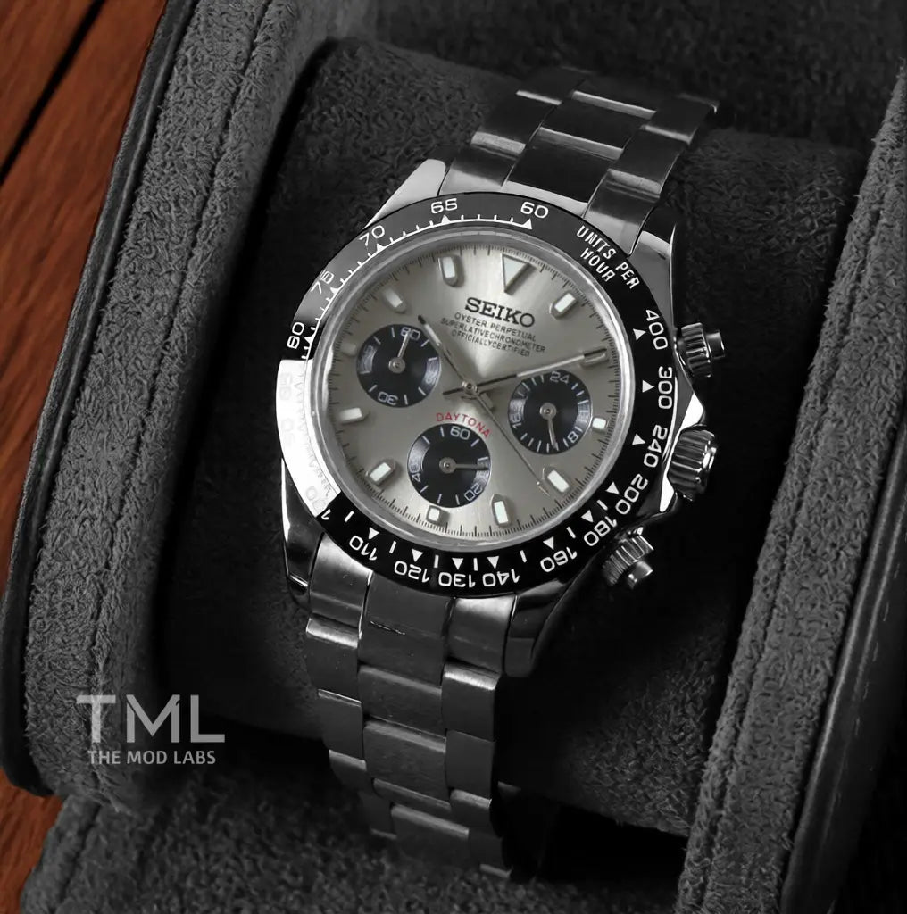 champagne daytona Seiko mod watch the mod labs