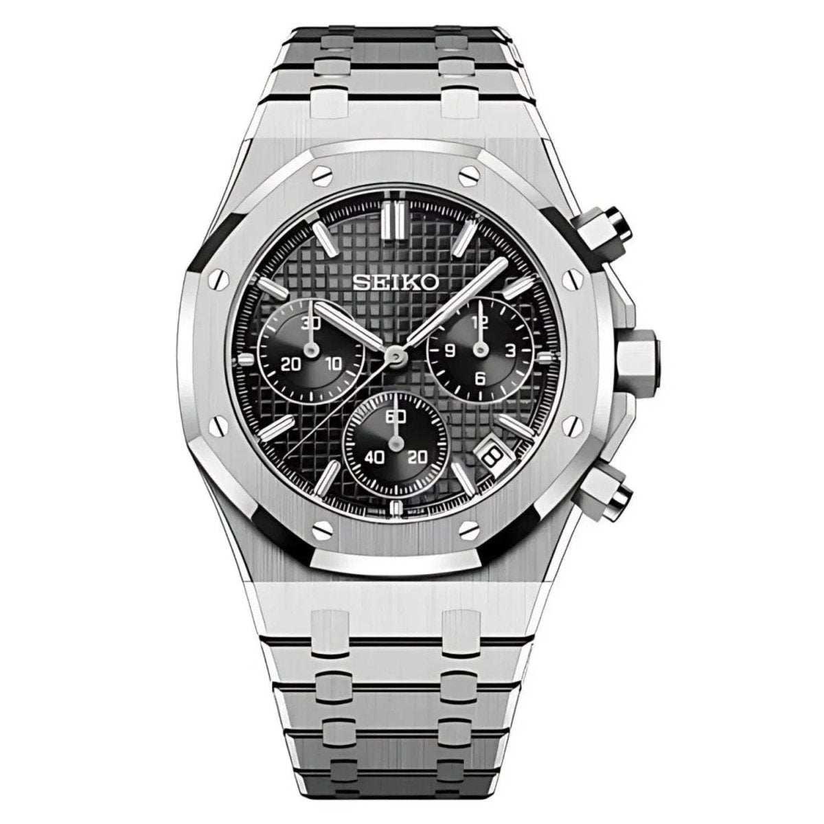 Royal Seikoak Chronograph - Stealth Black - The Mod Labs