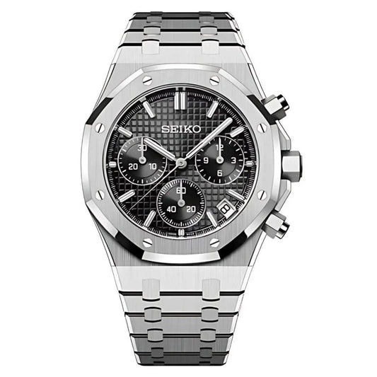 Royal Seikoak Chronograph - Stealth Black - The Mod Labs