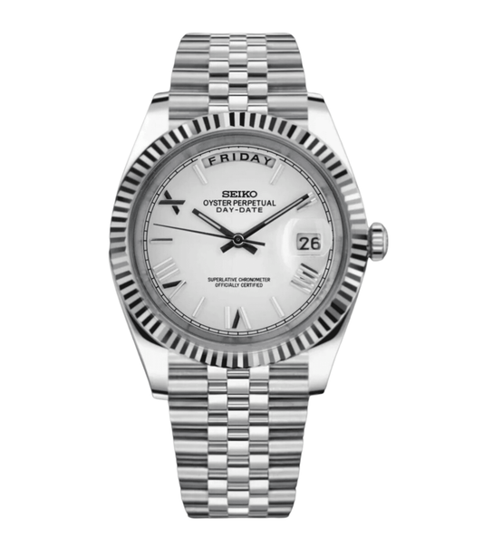 Seikojust Day Date - Ghost White - The Mod Labs