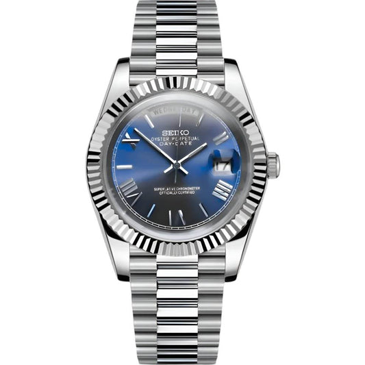 Seikojust Day Date - Numerals Abyss Blue - The Mod Labs