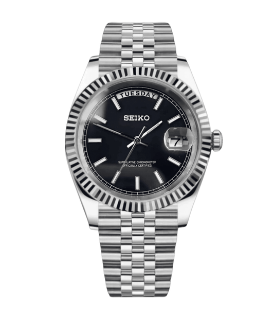 Seikojust Day Date - Stealth Black - The Mod Labs