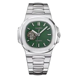Seiko Mod | Open Heart Nautilus Forest Green