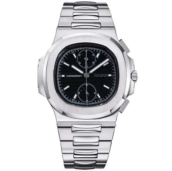 Seiko Mod | Nautilus Chronograph Stealth Black