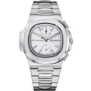 Seiko Mod | Nautilus Chronograph Ghost White