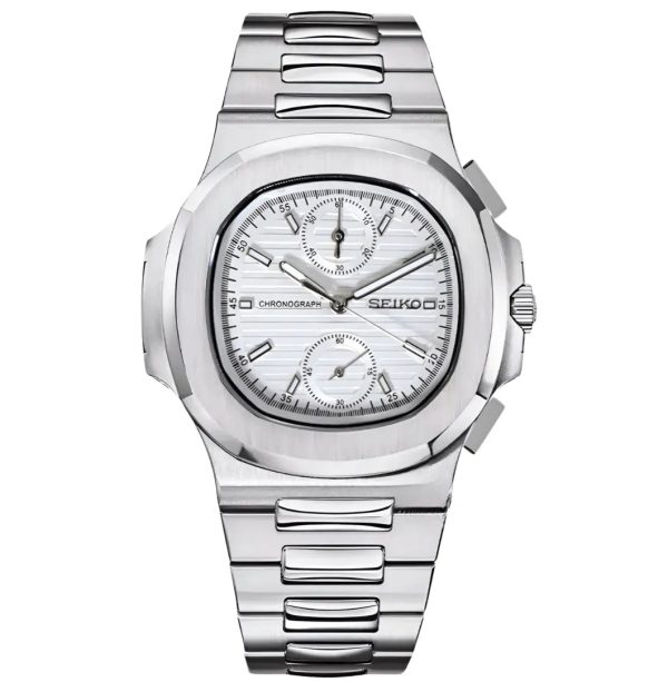 Seiko Mod | Nautilus Chronograph Ghost White