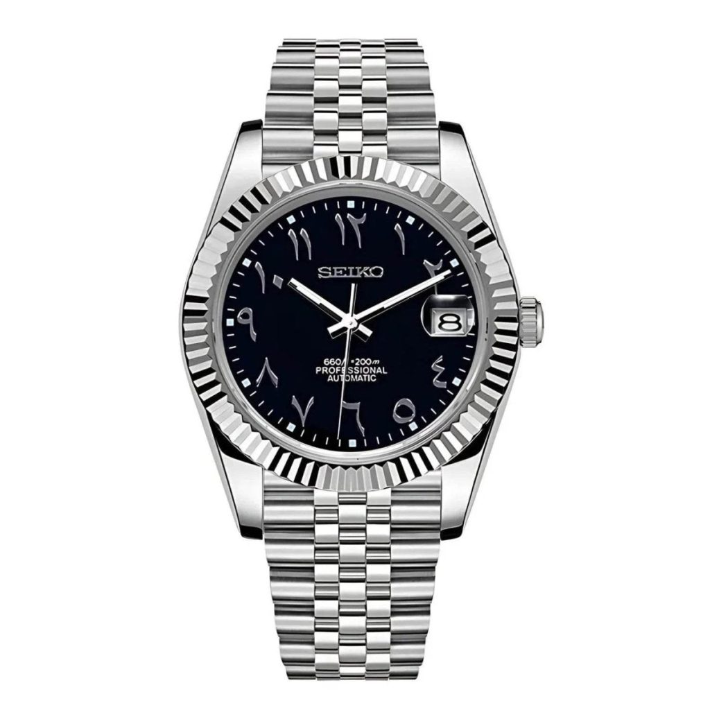 Seiko Mod | Datejust Arabic Stealth Black