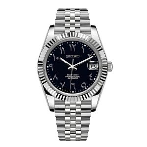 Seiko Mod | Datejust Arabic Stealth Black