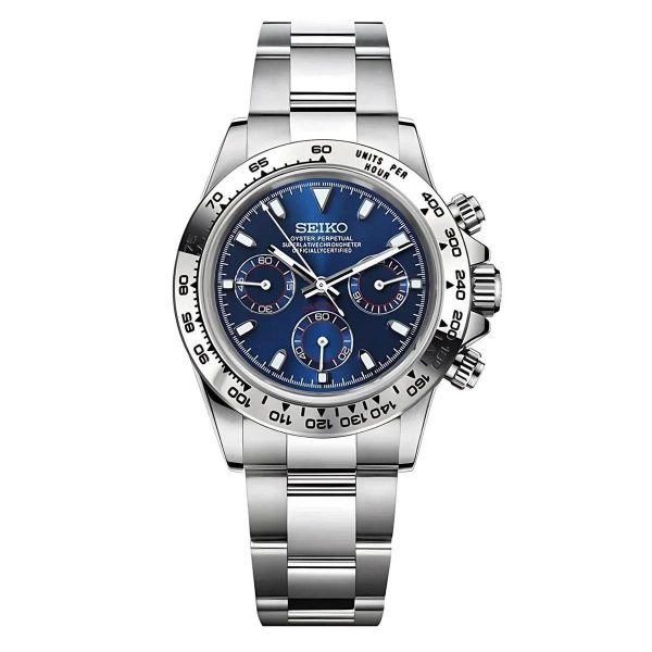 Seiko Mod | Daytona Silver & Abyss Blue